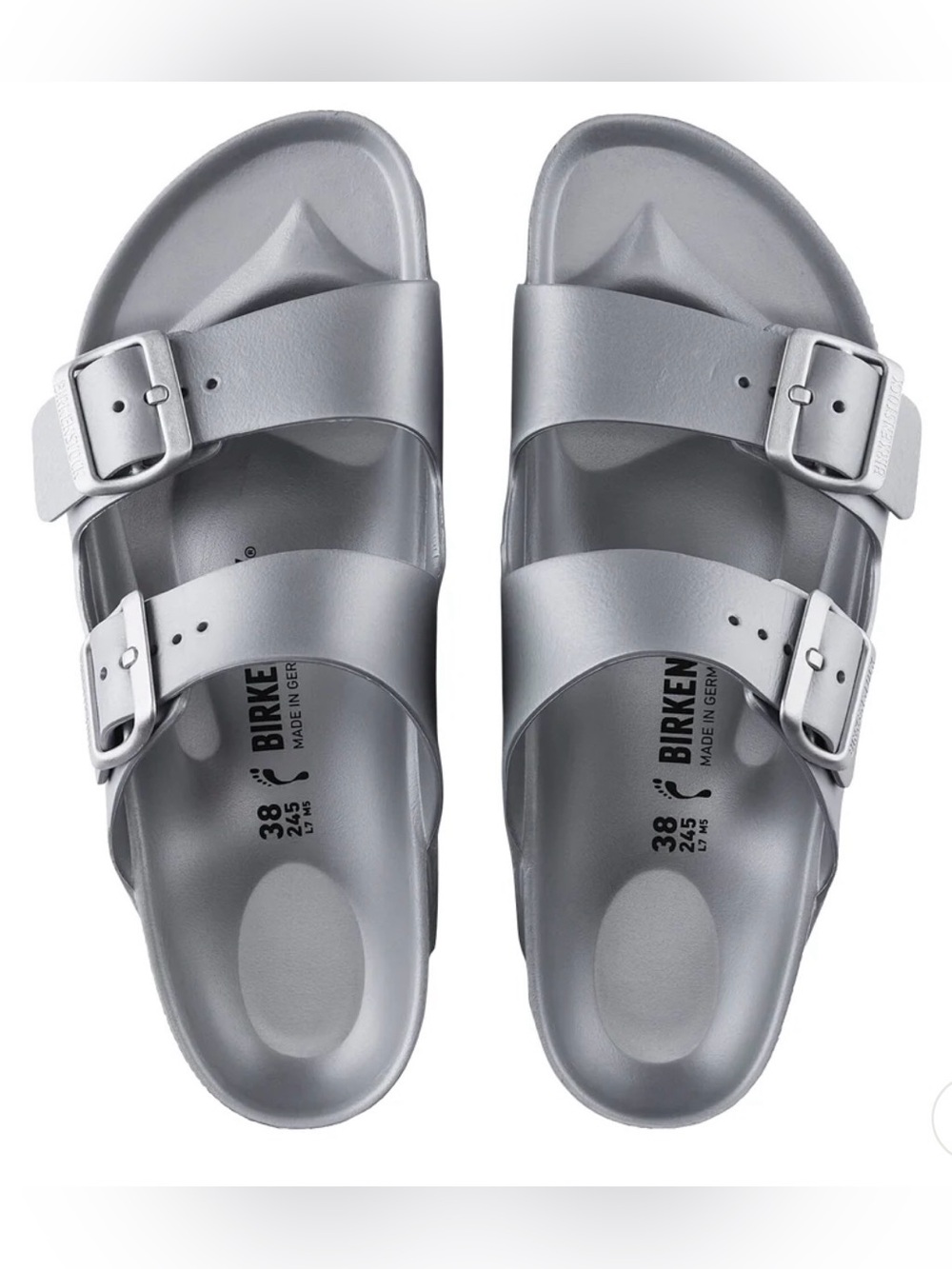 UNISEX BIRKENSTOCK ARIZONA EVA | METALLIC SILVER SIZE: 39(L8/M6)